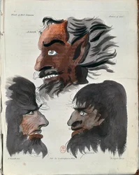 Astaroth, Abaddon e Mammon, três demônios de &39;The Magus&39; do artista, gravados por R. Griffith, publicados em 1801